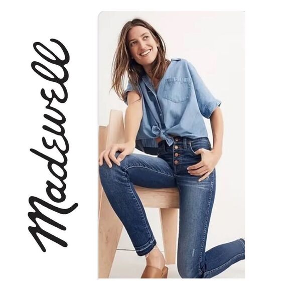 Madewell Women’s 10” High Rise Button Fly‎ Skinny Jeans - Size 24 - Picture 1 of 5
